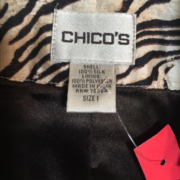 New Chico’s cheetah silk jacket size 1 - Picture 3 of 7